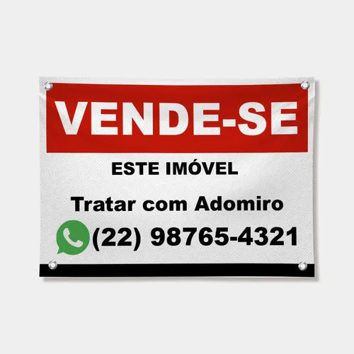 Banner em lona com ilhoses, exemplo de painel publicitário impresso